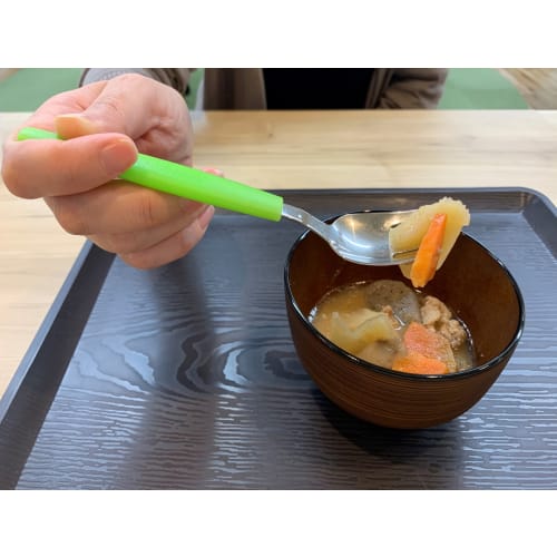 Easy-to-scoop Fork, Habinase, Eating Utensils, Self-help Tools, Auxiliary Tools, for Nursing Care, for the Elderly, Adults, 164 Mm, Dishwasher Safe, M