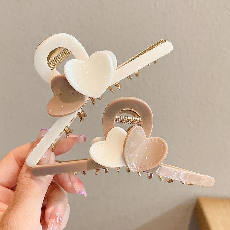 Eleganter Liebesherz Acetat Essig Krallenclip: Trendige Haarnadel für Hochsteckfrisuren