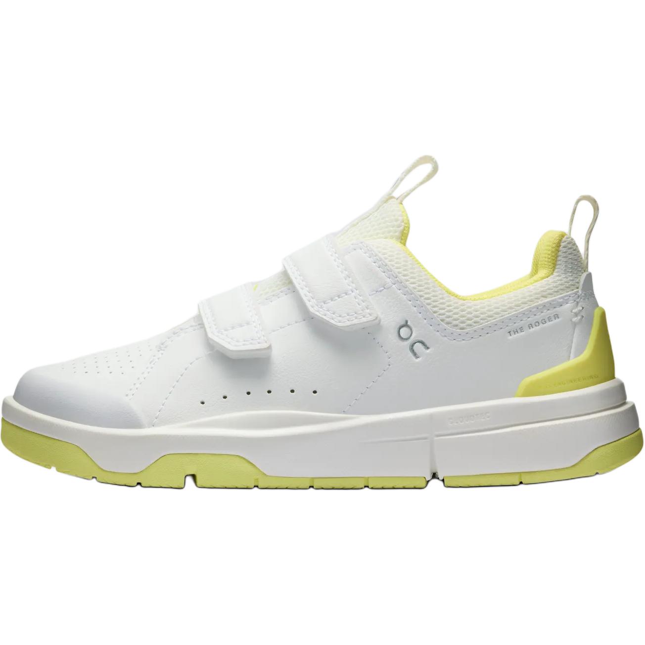 On THE ROGER Kids Low Top Skate Shoes White Yellow 3KE10010124 28.5