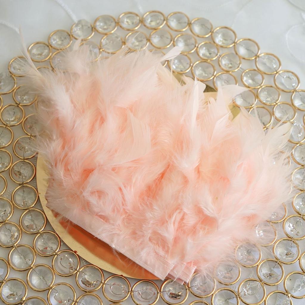 1Yard Natural Turkey Feathers Trim 10-15Cm Fluffy Feather Ribbon For Crafts Accessories Wedding Party Clothing Sewing Decoration