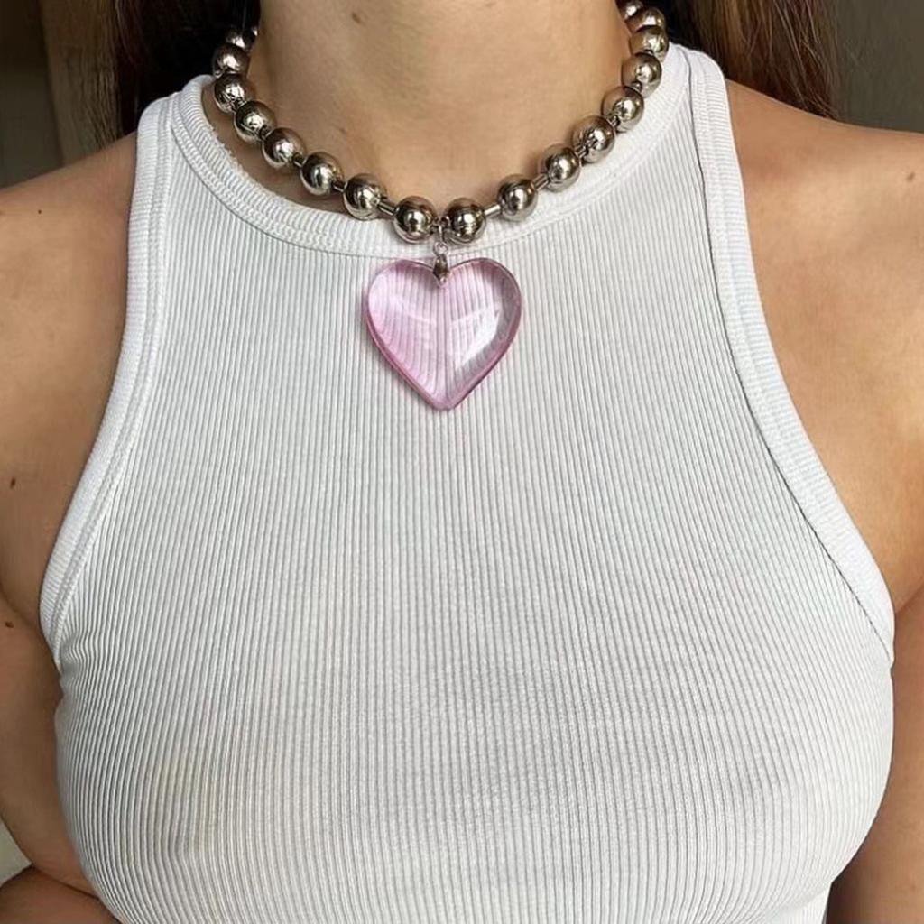 Hyperbole Bead Chain Choker Necklace Women Girl Hip Hop Clavicle Chain Jewelry