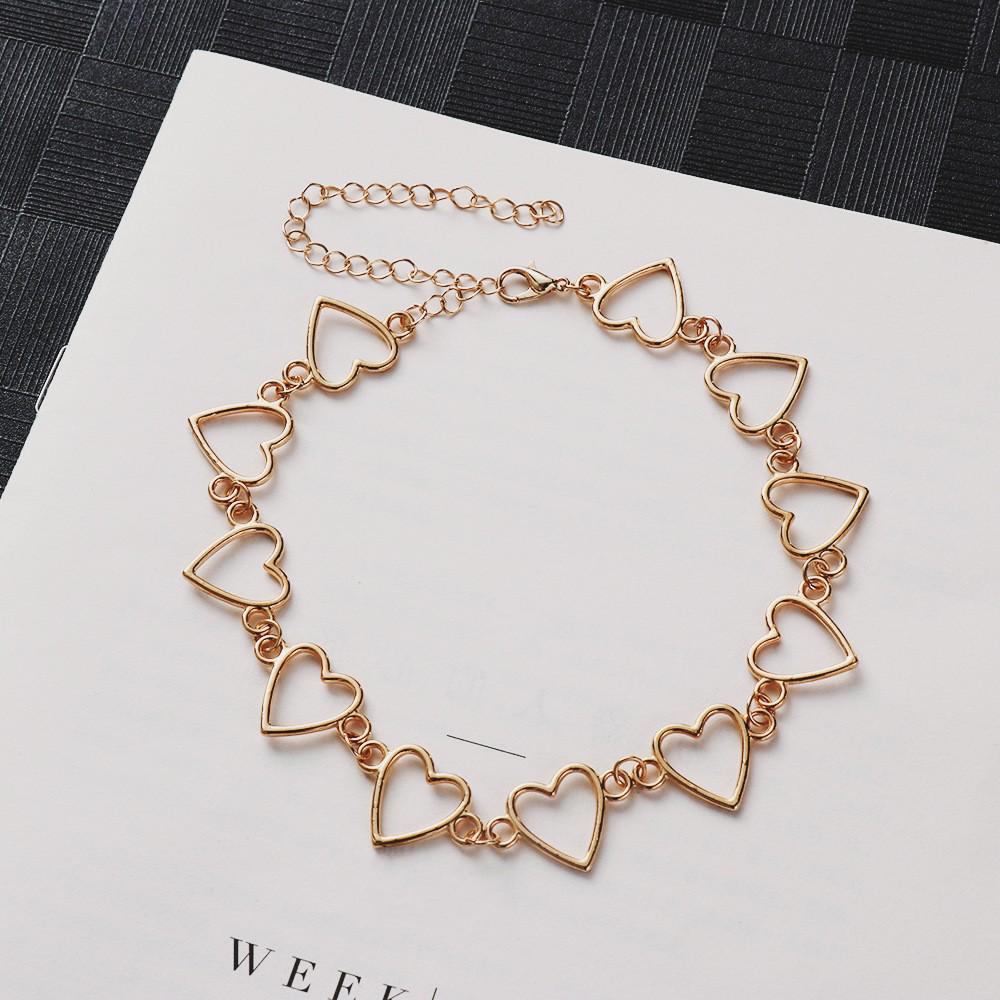 

Minimalist Heart-Shaped Hollow Necklace - Versatile and Creative Love Design for Women серебряный