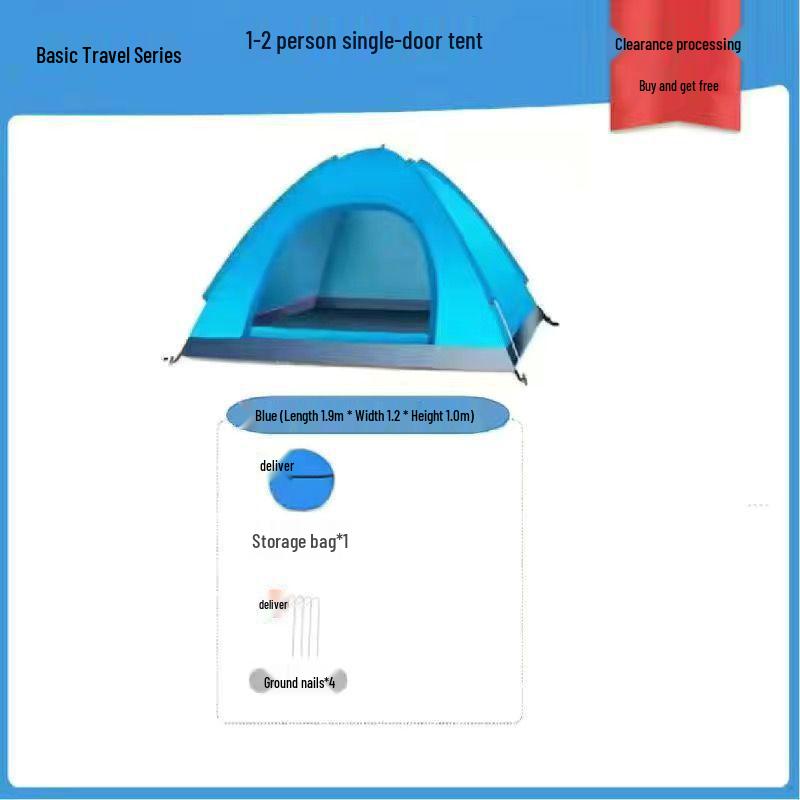 Automatic Tent - Single/Double Person, Thickened & Rainproof for Outdoor Camping Tent Only