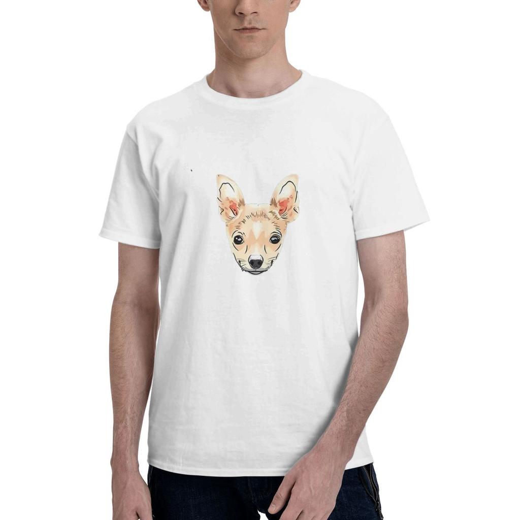 Chihuahua Grandpa 100 Cotton Casual Breathable Confortable Manga Mens Clothing Deals Man Clothes