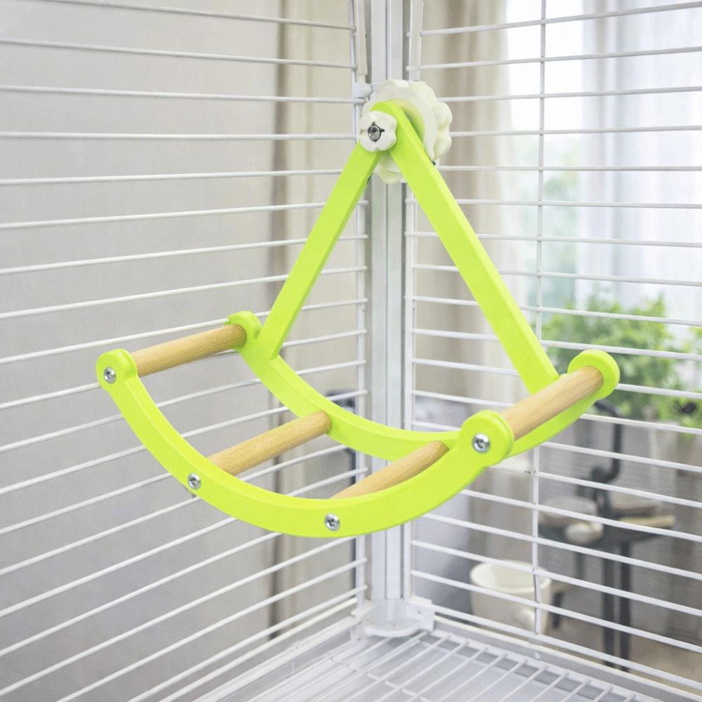 Rotating Bird Cage Stand Bite Resistant Rocking Perch Stand Parrot Enrichment Toy  Bird Cage
