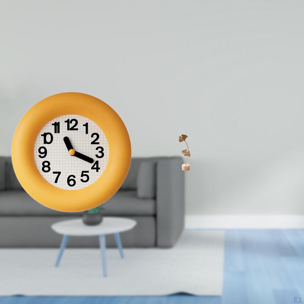 Silent Contemporary Wood Clock And Nordic Metal Sculpture for Kitchen Dining Room Bedroom Table