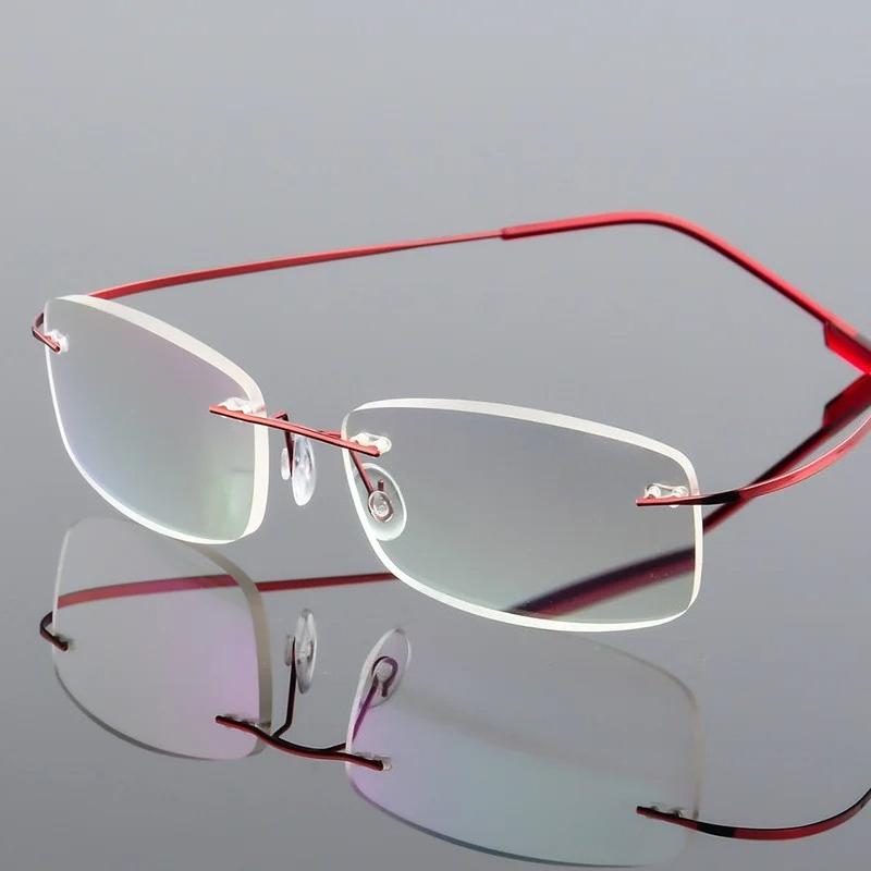 

Ultralight Frameless Eyeglasses Titanium Alloy Glasses Frame Men High Quality Super Stretch Metal Temple Eyeglasses Frame