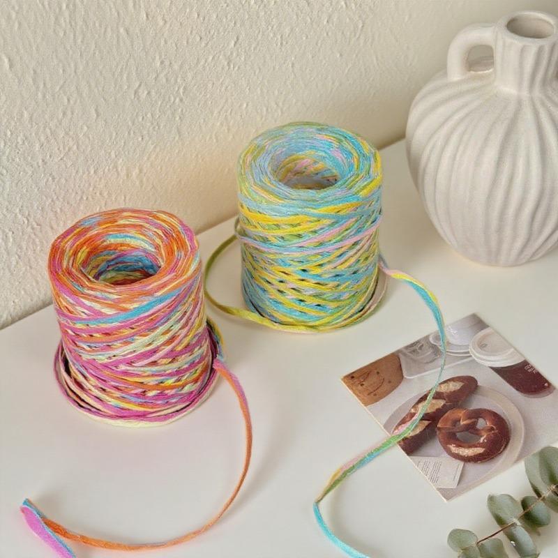 Creative DIY Woven Gift Packaging Rope, Straw Hat Woven Bouquet Packaging Decorative Paper Rope, Birthday Party, Gift Packaging