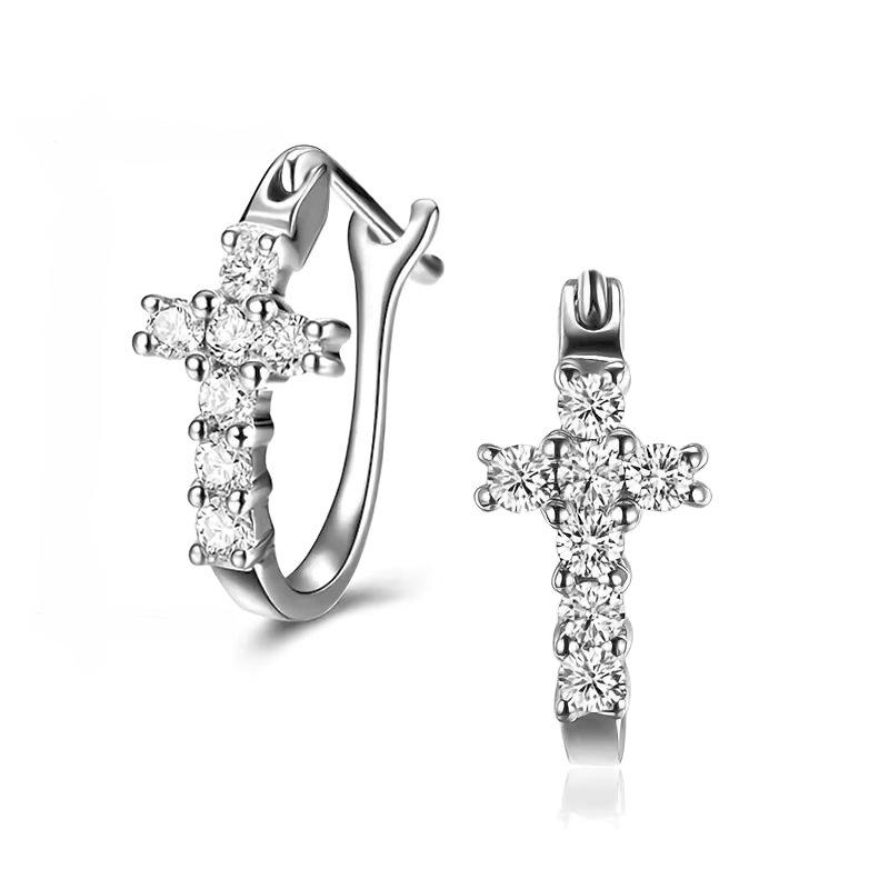 Classic Princess Square Bag Earrings, Cross Ear Buckles, Zircon Earrings.