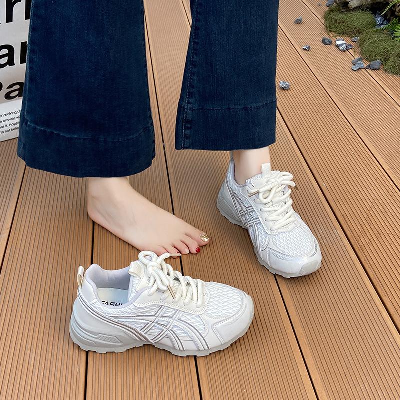 Dexun shoes women's 2025 new autumn mesh thick-soled inner height increase Forrest Gump shoes retro soft-soled casual sports women's shoes