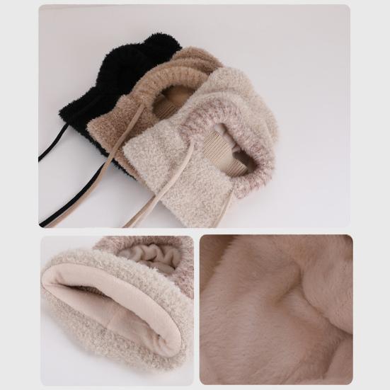 Children Hat Plush Bear Ear Styling Warm Windproof Winter Hat with Face Guard Neckerchief Function Vertical Headgear