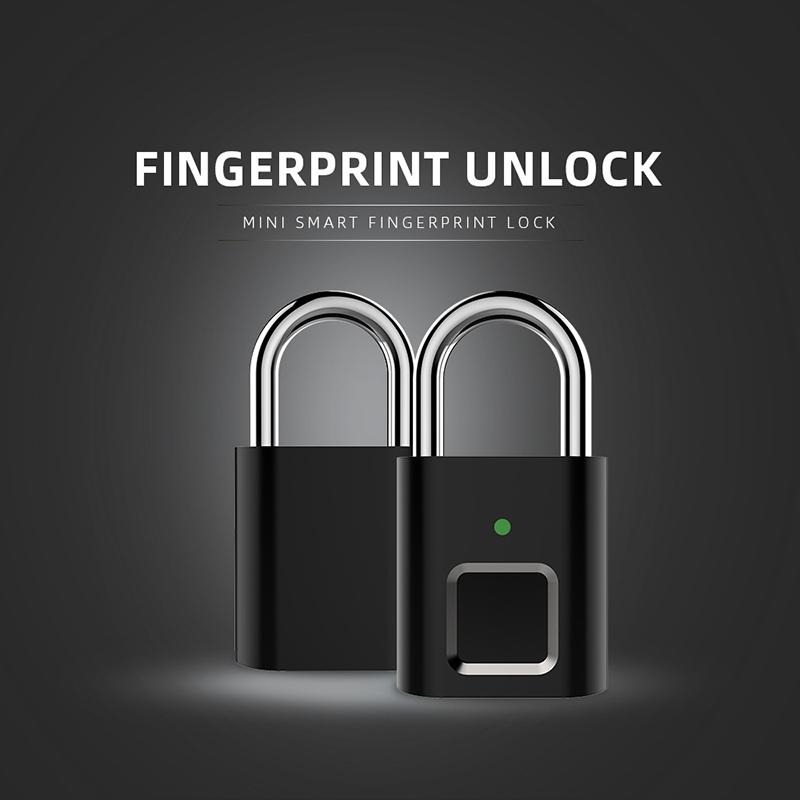 Z30 Smart Biometric Thumbprint Door USB Rechargeable Padlocks Portable Anti-Theft Fingerprint Lock for Bag Drawer