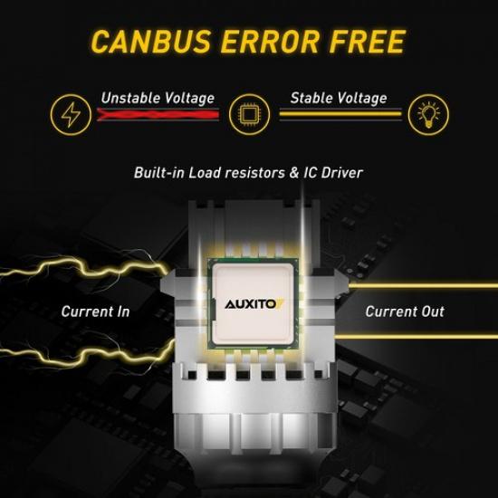 2x AUXITO 3157 3156 LED Reverse Brake Turn Signal Light Bulb 6500K Super White