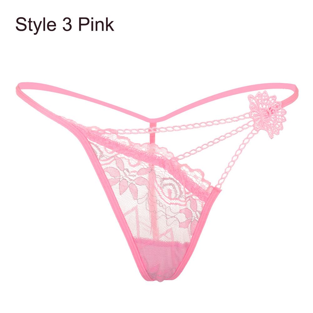1PC Lady Erotic Lingerie Sexy Lace Flowers Panties Low Waist G-string Transparent T-back Briefs Women Charming Thongs Underwear