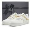 Air Force 1 Slip Resistant Abrasion Resistant Low Top Skateboard Shoes Women's White Gold FV3654-111(Team448-4BOX)