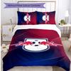 RB Leipzig Football Printed 3 Pieces Bedding Set, Comfortable Skin Friendly Bedroom Duvet Cover Set