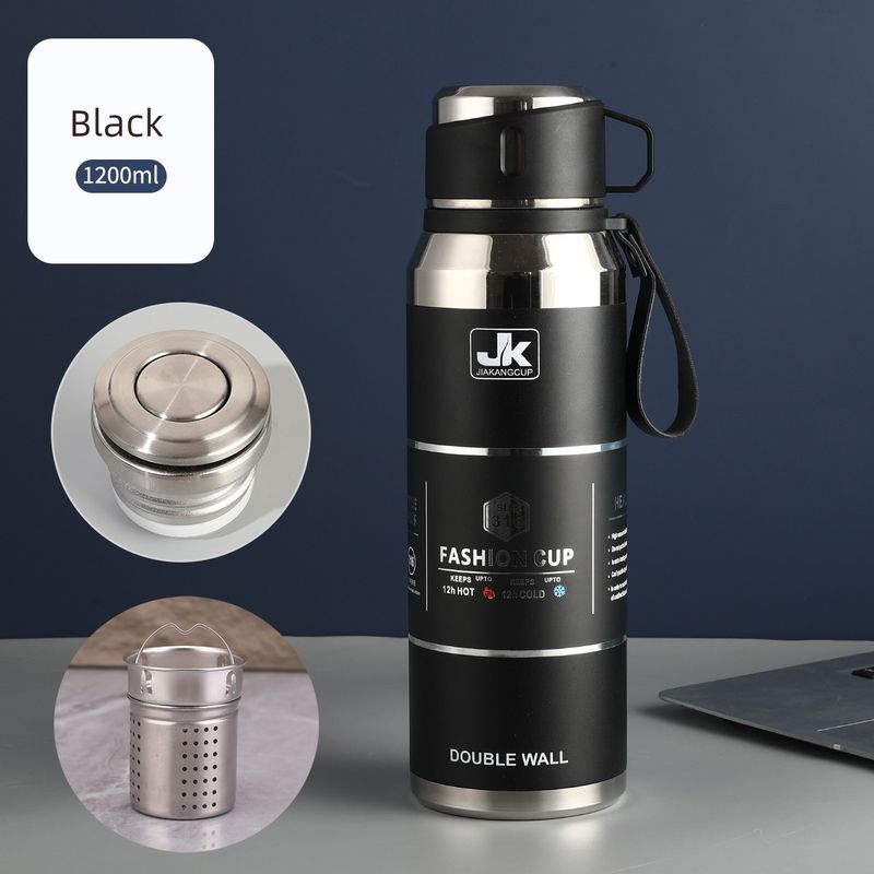 316 Stainless Steel Portable Large-Capacity Thermos Cup for Male and Female Students, 1-Liter Tea Cup, Outdoor Car-Mounted Water Cup Kettle