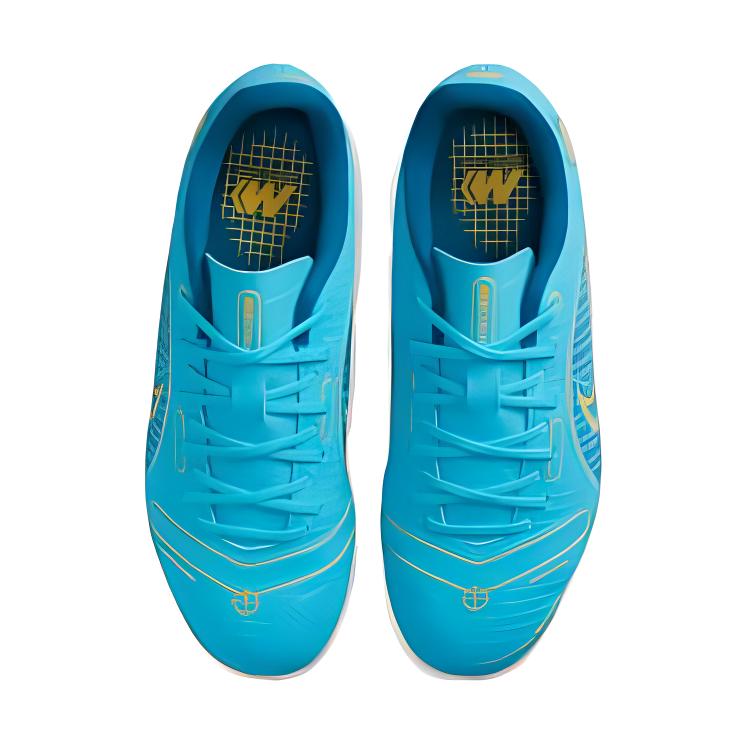 Nike Soccer Spike Jr. Vapor 14 Academy Firm Ground Non-Slip Durable Low Top Soccer Shoes Kids sneaker Blue DJ2855-484