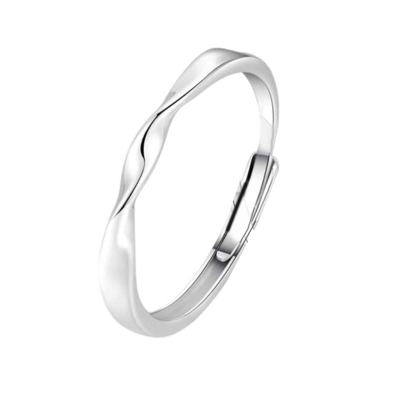 Simple Rings Adjustable Fashion Flower Opening Rings Silver Texture Fashion Rings Suitable for Matching Fashion Look