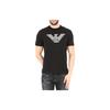 Emporio Armani T-shirt Unisex Girocollo Manica Corta con Stampa Logo Aquila Top Neri 3Z1T88-1J00Z-0999