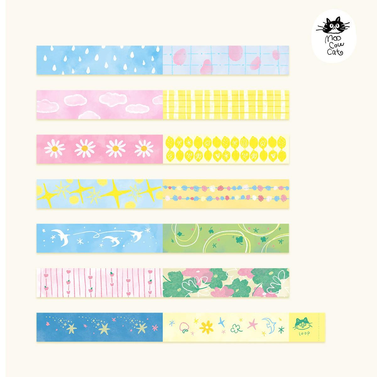 Cow Cat Meow Flower Collection: Mimi Vase, Little Flower Bite, Little Beautiful Washi Die-cut Adhesive Tape & Journal Stickers.