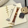 Luxury For Apple Watch Ultra 49mm Band H-Shaped Diamond Butterfly Buckle Leather Strap Suitable for iwatch Series 11/10/9/8/SE3 46/45/44/42/41/40/38mm