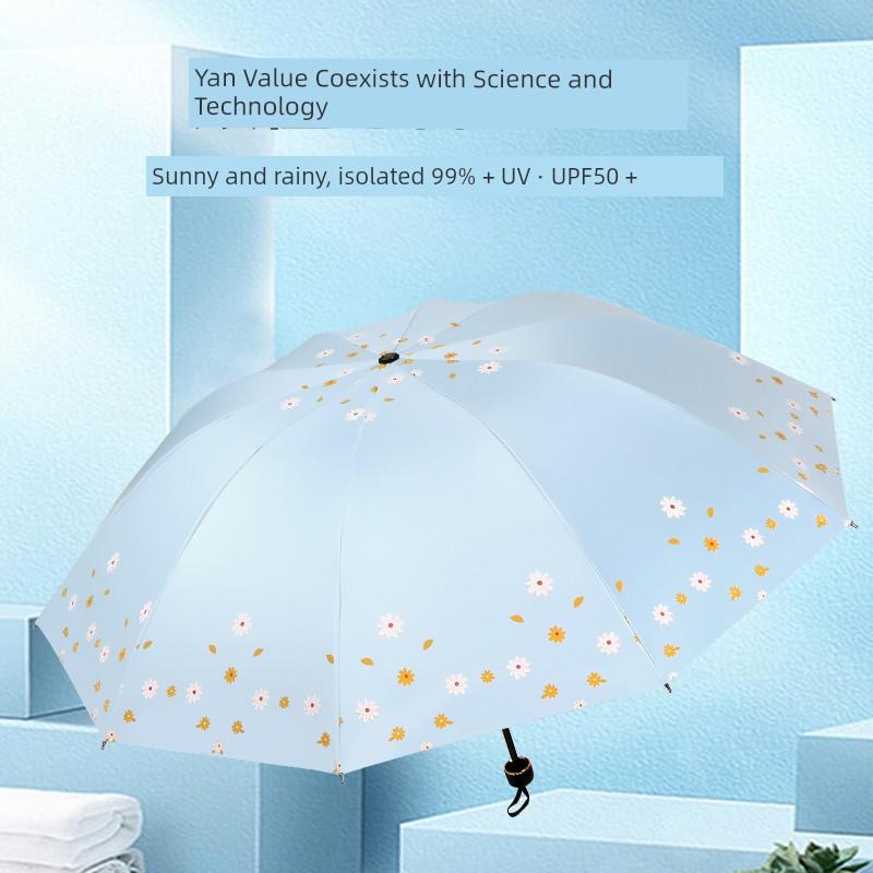 Extra Large Double Ten-Bone Reinforced Thickened Umbrella Dual-Use Girl Sun Protection UV Sun Umbrella Folding