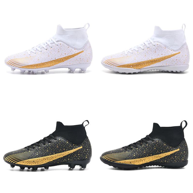 High-top football shoes tf broken nails artificial grass boys and girls teenagers students leather foot sports training shoes