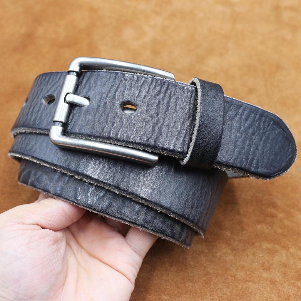 Men's Minimalist Luxury Leather Belt, Genuine Cowhide, Fashionable & Versatile, Suitable for Casual or Formal Wear.