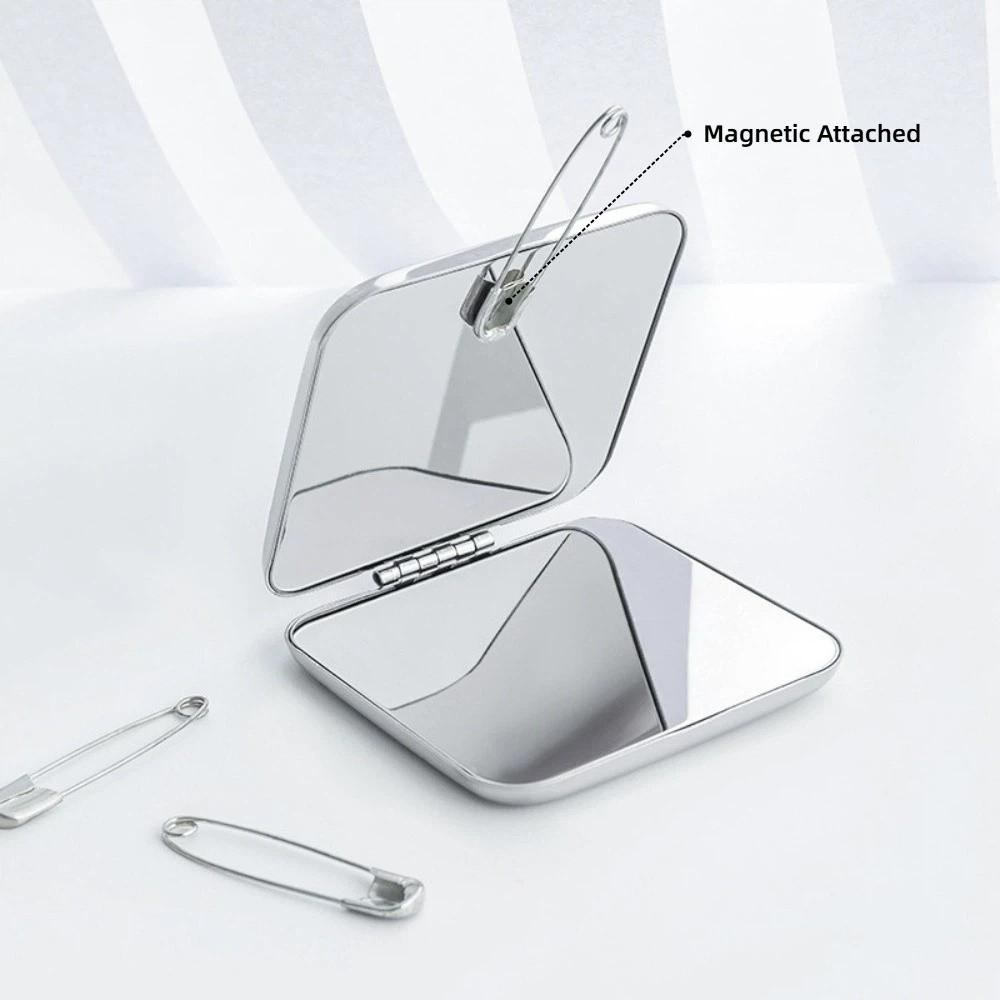 Double-Sided Stainless Steel Mirror Mini Beauty Mirror Foldable Makeup Mirror Travel