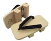 Asakusa Paulownia Wood Geta Sandals with Black Made In for Yukata Black Men's Two-Toe Straps, Japan, (Sizes M/L/LL/3L) (3L),