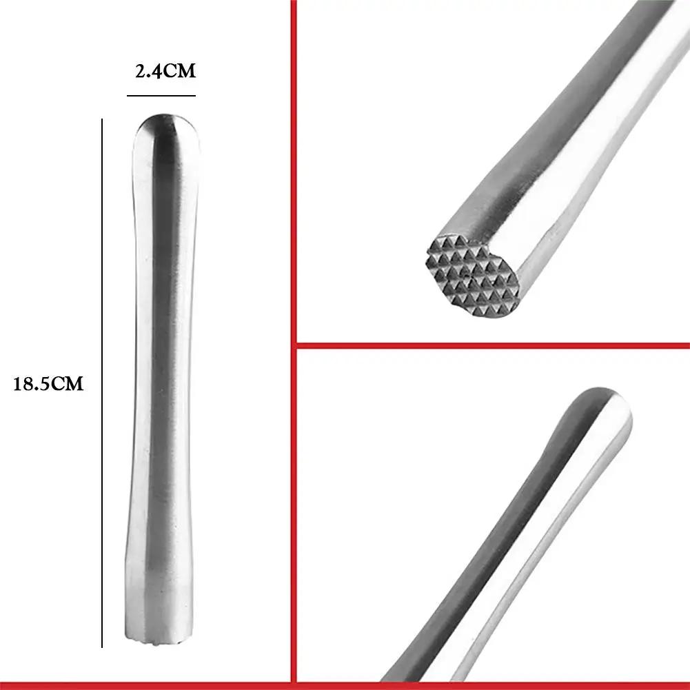 Metal Squeezer Stainless Steel Wine Mixing Stick Cocktail Shaker Ice Crusher Barware Tool Handle Press Multifunctional Bar Tool