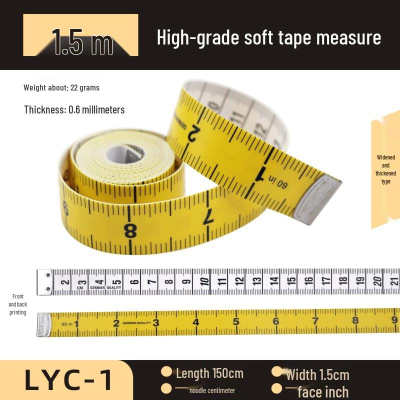PVC Fiberglass Soft Tape Measure - 1.5m, 2m, 3m Tailor's Measuring Tape