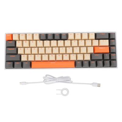 60 Percent Mechanical Keyboard 68 Keys RGB Backlit Ergonomic Type C Wired Gaming Keyboard with Red