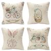 New Easter Bunny Linen Pillow Cover Home Sofa Pillow Cushion Cover