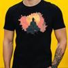 Men's T-Shirt Buddha Motif Cotton Size S To 5XL