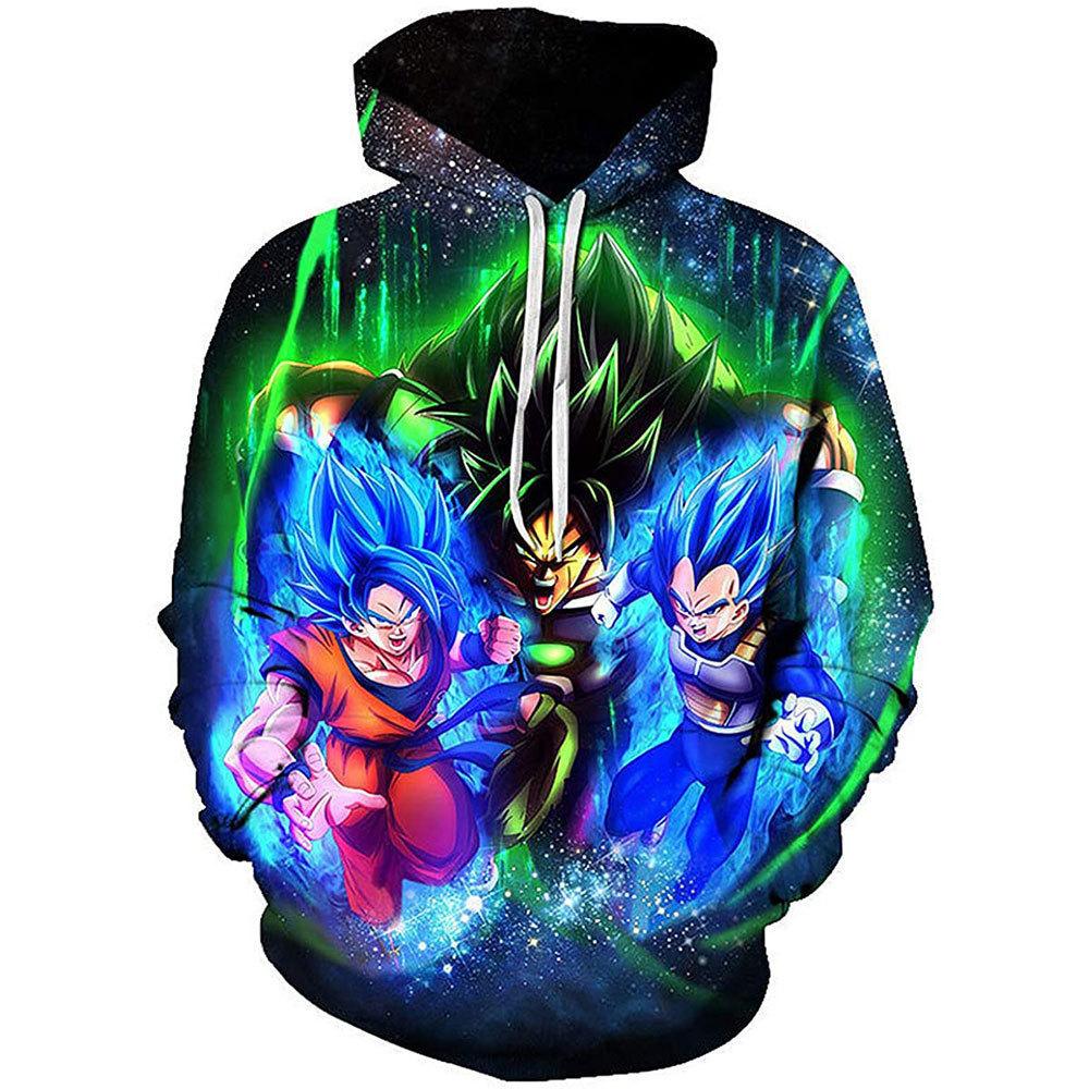 Spring And Autumn Casual Animation Sweater Dragon Ball 3D Digital Printing Hooded Pullover Sweater