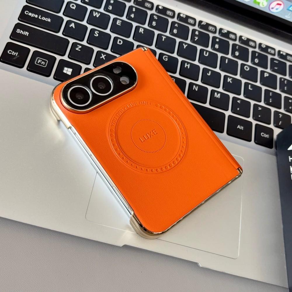 For Apple iphone Duo Case Luxury PU Leather Skin hinge Magnetic MagSafe Protective Back Cover Case For iphone Duo Phone Shell