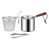 Deep Frying Pot with Lids Easy To Clean Japanese Tempura Frying Pot Kitchen Frying Pan for Outdoor Party Camping Home Dried Fish