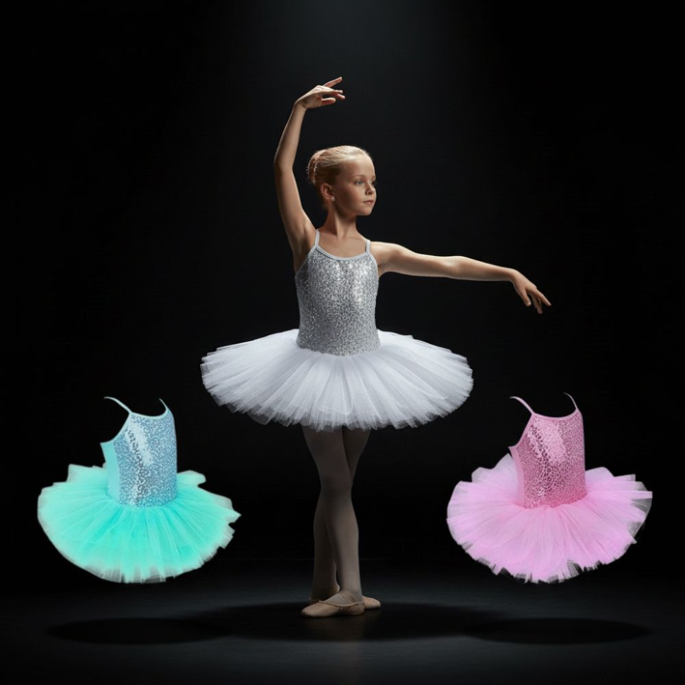 Sequin Ballerina Fairy Dress Fluffy Christmas Performance Clothes Ballet Tutu Dress Examination