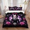 3pcs Gothic Roses Bedding Set Down Comforter Cover and Pillowcases, Suitable for All Seasons(No Insert)-0729001