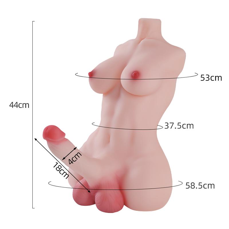 Realistic Dildo Penis Breast 2 In 1 Half Body Sex Doll Masturbation Cup Sexy Tools Adult Toys for Men Women Couple