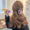 Cute Large Shark Clamp Geometric Flower Hair Claw Clip Korean Colorful Hair Crab Barrettes For Women Beach Headwear Hair Accessories
