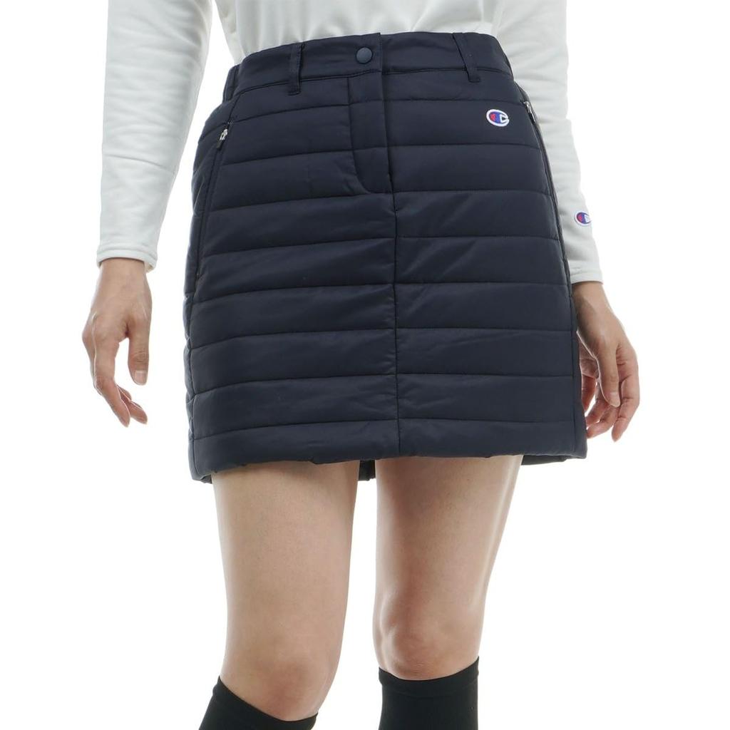 Bottoms Stretch Thermal Water Repellent Windproof Script Logo Skirt Golf Navy [Champion] Women's CW-YG206