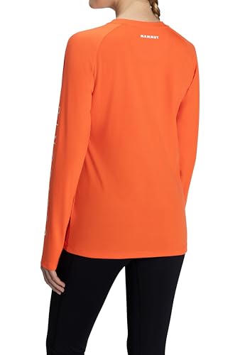 Mammut QD Logo Print Long Sleeve T-shirts, Asian Fit, Women's, AF Women's, 1016-01040, Peach-White, Size S, PRT3