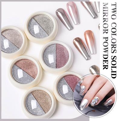 Nail Art Solid State Two-Color Local Tyrant Gold Magic Mirror Powder Solid State Powder Mirror Silver No Fly Powder Titanium Plating Powder