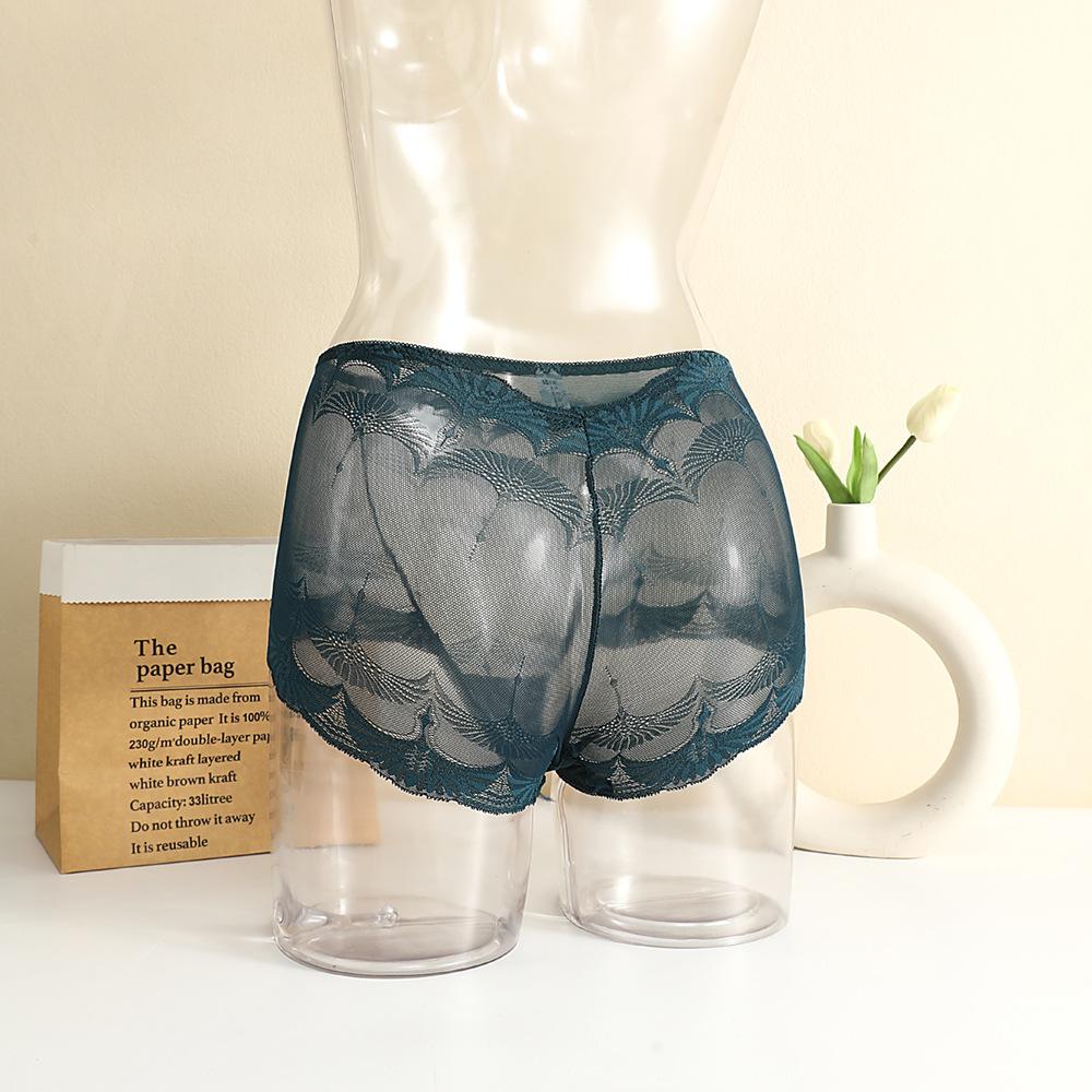 Lace Mesh Underwear for Women Plus Size Seamless Briefs Hollow Out High Waist Sexy Hip Lifting Breathable Triangle Panties