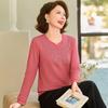 Paster Women's Embroidered Round Neck Long Sleeve T-Shirt