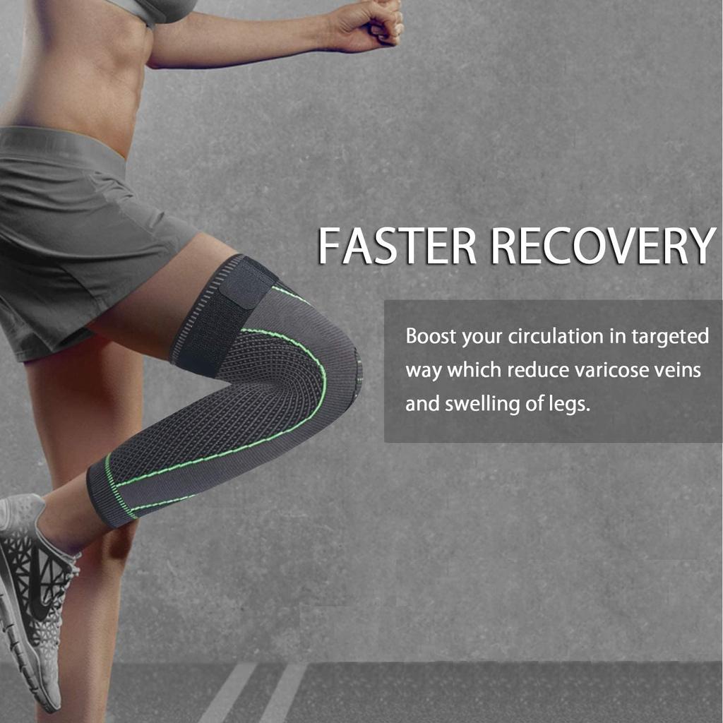 Serveuttam Nylon Knee Support For Men- 3D Knitted Knee Brace For Gym, Workout And Pain Relief|Extra Long Leg Braces Knee Sleeve For Working Out,