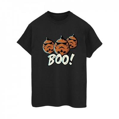 Womens/Ladies Boo! Stormtrooper Pumpkin Cotton Boyfriend T-Shirt